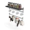 3d rendering of a shelf with hanging mugs, cups