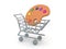 3D Rendering of shopping cart with artist painter color palette