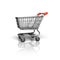 3D rendering shopping cart side view