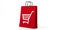 3d rendering shopping cart symbol on a shopping bag