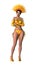 3D Rendering Showgirl on White