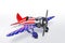 3d rendering side view of Polikarpov Vintage airplane with stars and stripes, the 4th of July Independence day United States of