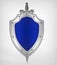 3d rendering silver shield and a sword
