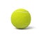 3d rendering of a single acid green tennis ball standing on a white background with a shadow.