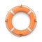 3d rendering of a single isolated orange life buoy isolated on white background.