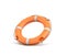 3d rendering of a single isolated orange life buoy isolated on white background.