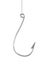 3d rendering of a single silver fishing hook isolated on white background.