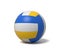 3d rendering of a single three-colored volleyball ball with a shadow lying on a white background.