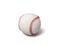 3d rendering of a single white baseball with red stitching throwing a shadow on a white background.