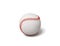 3d rendering of a single white baseball with red stitching throwing a shadow on a white background.