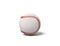 3d rendering of a single white baseball with red stitching throwing a shadow on a white background.