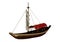 3D Rendering Small Chinese Boat on White