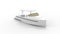 3D rendering of a small leisure motor boat yacht isolated in a white studio background