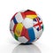 3d rendering Soccer ball with misc flags