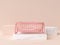 3d rendering soft pink baby cradle cartoon style