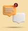 3d rendering of speech bubble with notification icons