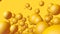 3d rendering Spheres Abstract background glossy Yellow bubbles balls