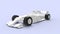 3D rendering of a sport car race car white template model isolated