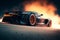 3D rendering , Sport Car Raceing on race track , Car wheel drifting , Generative Ai