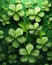 3D rendering of spring clover lucky charm in sharp focus in the foreground