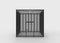 3d rendering. Square black steel wire cage on gray background. No freedom concept