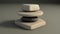 3d rendering of a stack of stones on a gray background.