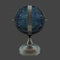 3D rendering steampunk style globe shaped closed Edison lamp wit