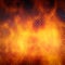 3D Rendering of a Steel Honeycomb Grid on Fire Background