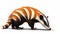 3d Rendering Of Striped Orange And White Badger With Elongated Forms
