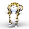 3D rendering of a stuffed tiger