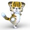 3D rendering of a stuffed tiger