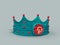 3D rendering of a stylized royalty crown with a POLKADOT coin symbol; cryptocurrency