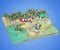 3d rendering of sunny beach.