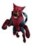 3D Rendering Superhero Dog on White