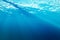 3d rendering surface underwater blue background in sea