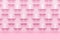 3d rendering. sweet soft pink color tone grid square box stack design wall background.