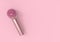 3d rendering. A Sweet soft pink microphone on pink background.