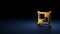 3d rendering symbol of object group wrapped in gold foil on dark blue background
