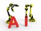 3D rendering - technology of the future - robotics arms