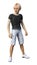 3D Rendering Teenager Boy on White