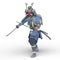 3D rendering of Tengu samurai