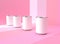 3d rendering of tin cans set. Canned good. Product packing mockup photoshoot behind pink colorful background
