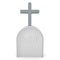 3D Rendering of tombstone with silver cross above