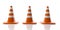 3d rendering traffic cones on white background