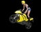 3d rendering, Tricks on motorcycle, stuntwoman, Stunt Riding