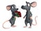 3D rendering of two cartoon mice dating