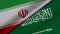 3D Rendering of two flags of Islamic Republic of Iran and Saudi Arabia