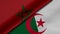 3D rendering of two flags of Kingdom of Morocco and People`s Democratic Republic of Algeria