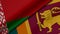 3D Rendering of two flags from Republic of Belarus and Republic of Republic of Sri Lanka