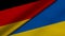 3D Rendering of two flags from Republic of Germany and ukraine